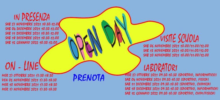 Open Day 2021-2022 – PRENOTA